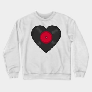 LP Vinyl Record Heart Crewneck Sweatshirt